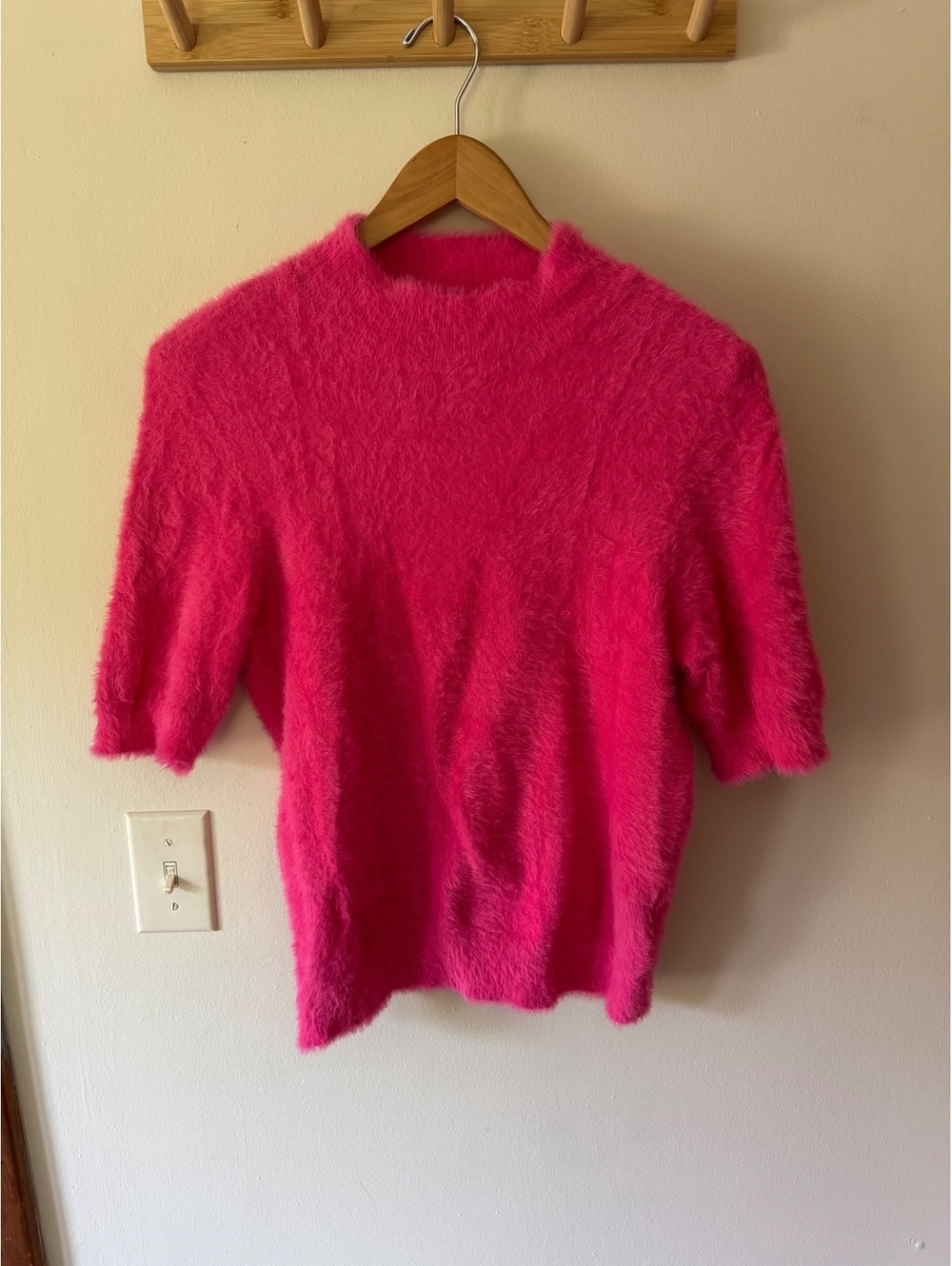 Cara Santana X APT. 9 fuzzy pink sweater